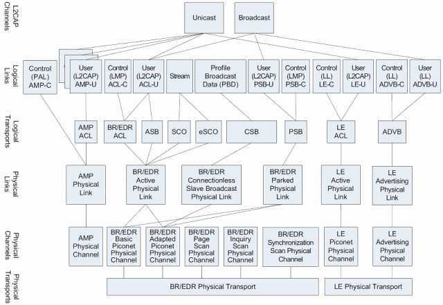 Overview of transport architecture entities and hierarchy